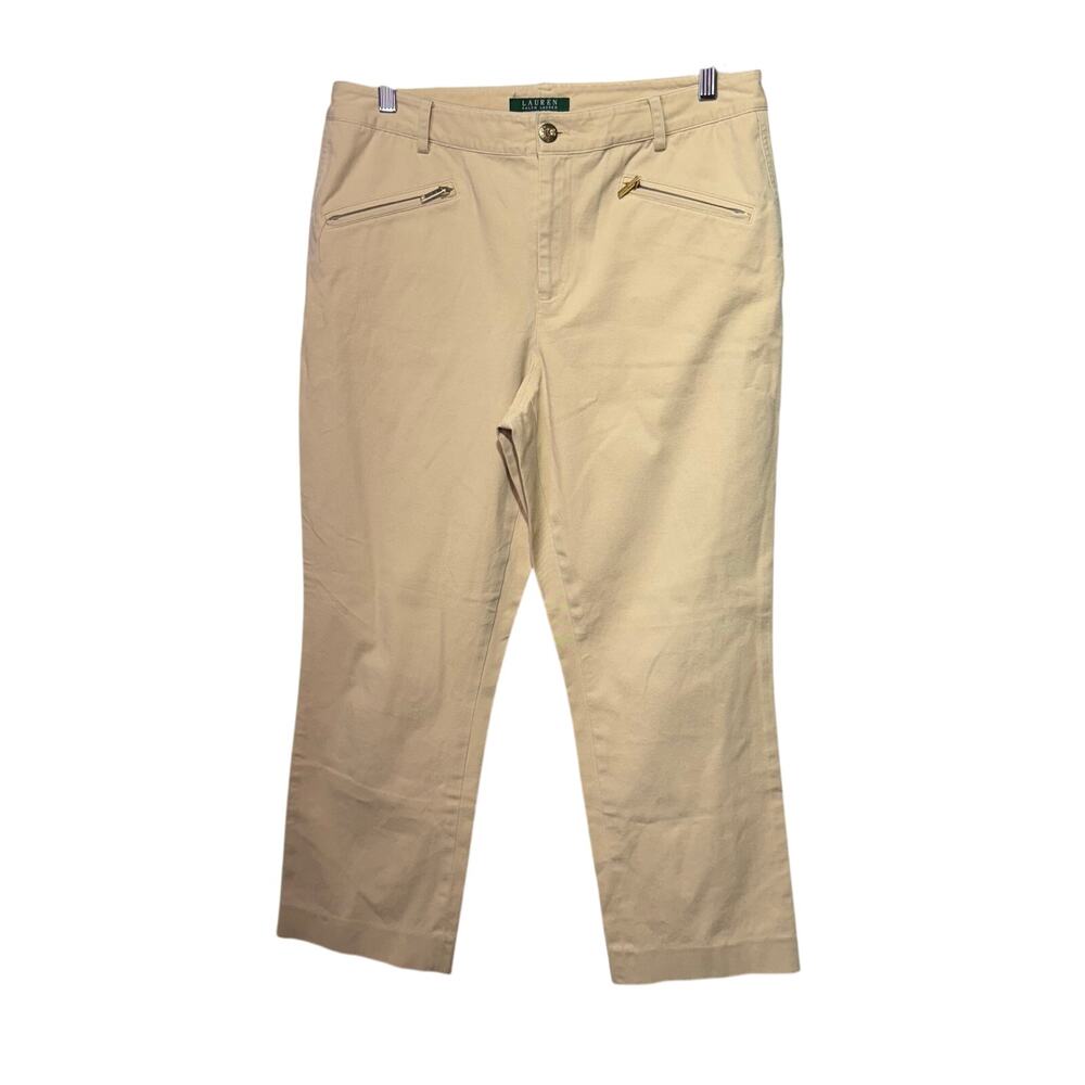 Lauren Ralph Lauren Beige Stretch Chino Pants Women’s Size 10 Ankle Length